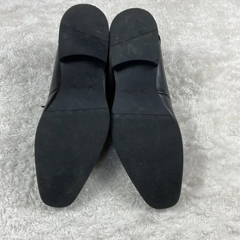 Calvin Klein Brent‎ square Moc toe oxford dress shoes in black, size 10